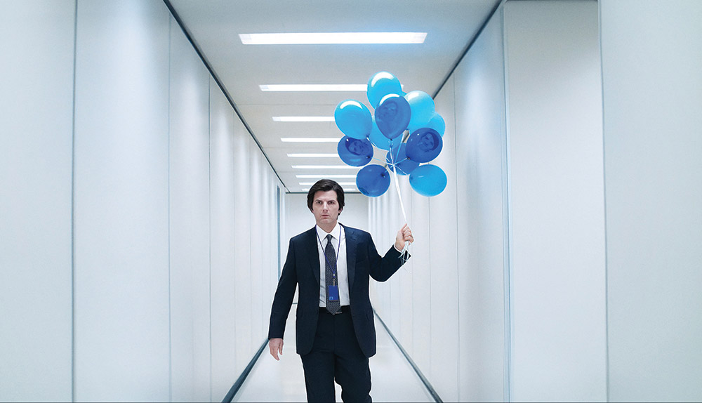 Adam Scott as Mark S in the Apple TV+ sci-fi psychological thriller.