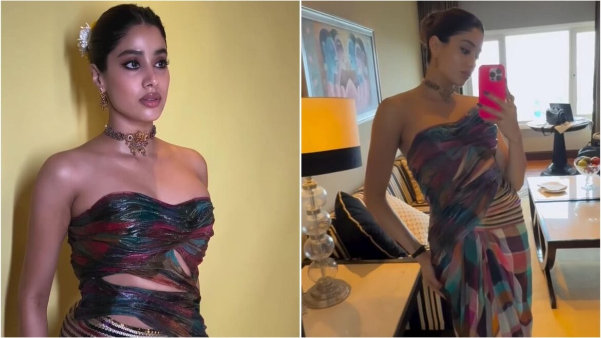 Janhvi Kapoor gives Madras checks a glam twist in lungi-inspired saree gown; internet says ‘my nana used to wear this’ | Fashion Trends