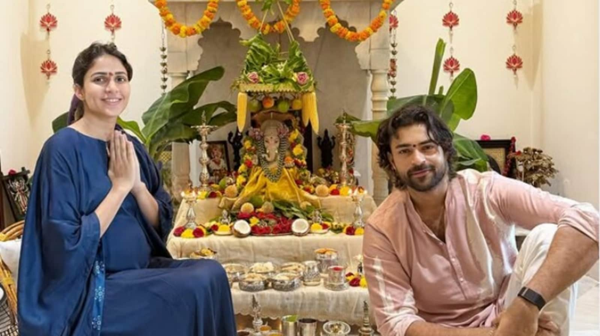 Mom-to-be Lavanya Tripathi's baby bump steals the spotlight as she celebrates Ganesh Chaturthi with Varun Tej
