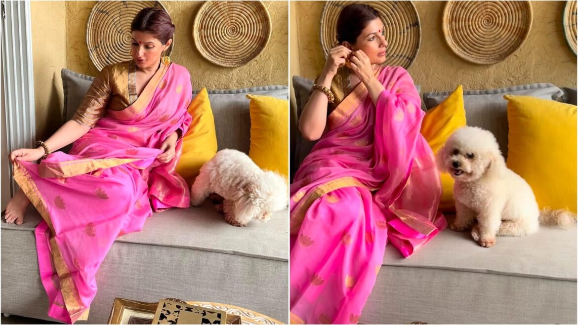Twinkle Khanna celebrates Ganesh Chaturthi in traditional rani-pink saree; says ‘our hearts are ready for Ganpati Bappa’ | Fashion Trends