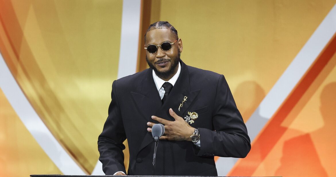 Daddy Duties! Carmelo Anthony Credits His Son & Daughter For Saving Him While Speaking At Hall Of Fame Induction (VIDEO) Kiyan Genesis