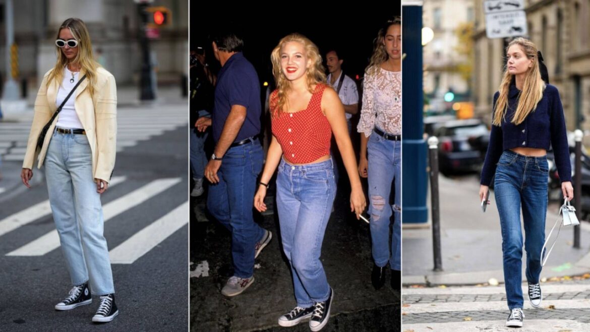 If You Wear Converse Sneakers This Fall, Pair Them With Cigarette Jeans Like '90s Icons