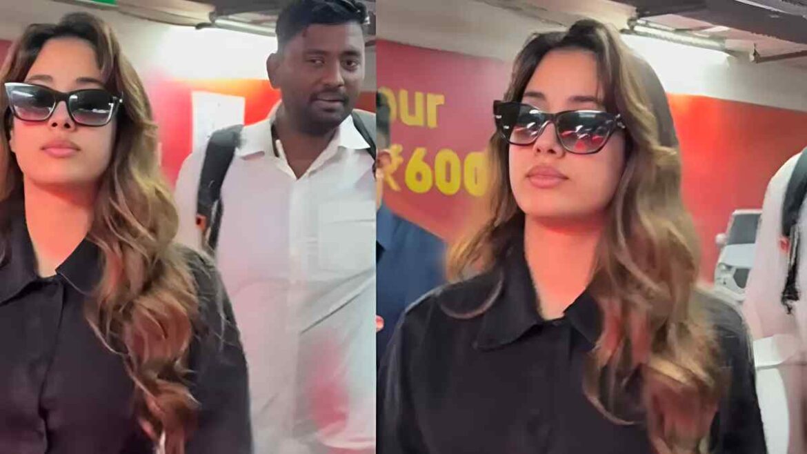 Janhvi Kapoor's Latest Look: All-Black Outfit With Bootcut Denim That Steals The Show | Glamsham.com