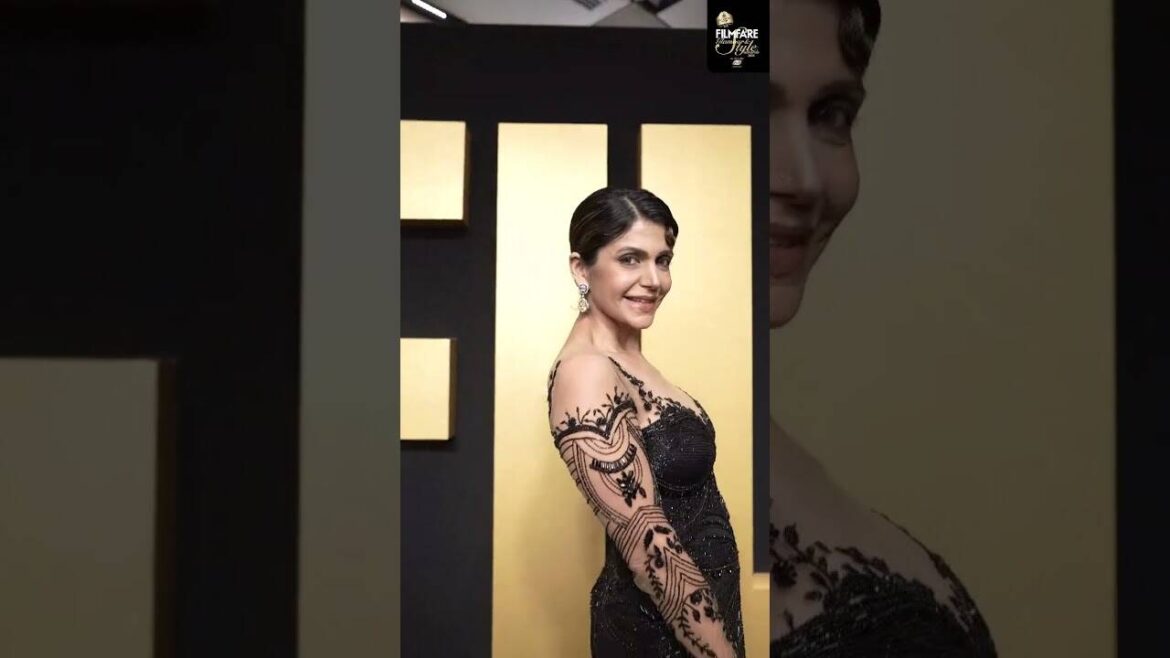 Mandira Bedi radiating elegance in this stunning black gown at the Filmfare Glamour and Style Awards