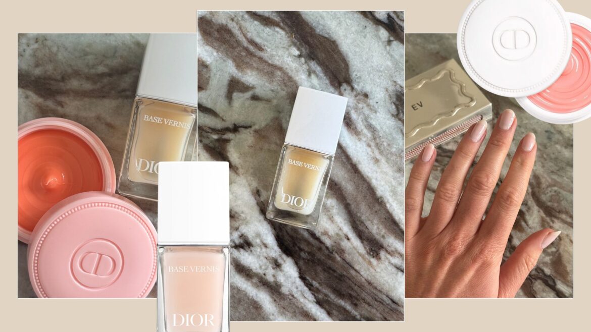 A collage with pictures of Dior nail products