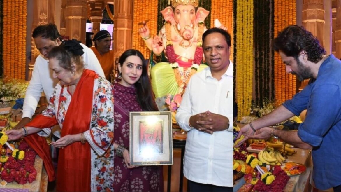 Saira Banu, Karisma Kapoor, Fardeen Khan offer prayers as they step out for Ganpati darshan in Mumbai. See pics