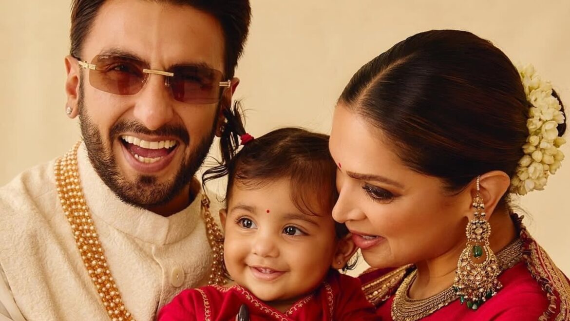 Deepika Padukone daughter Dua twin in matching red Sabyasachi looks for first Diwali, Ranveer Singh picks cream kurta