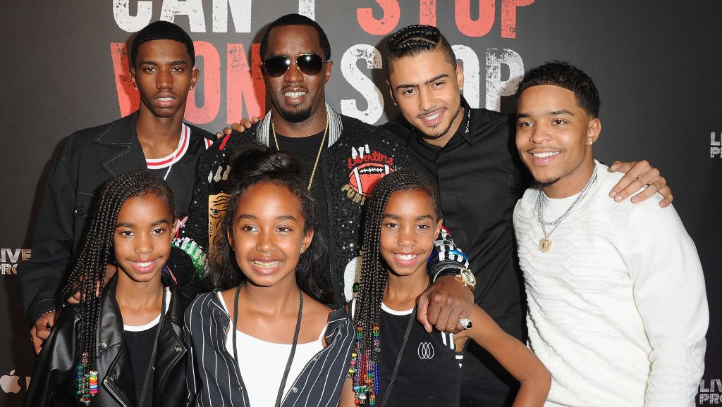 LOS ANGELES, CA - JUNE 21:  Sean Combs and his children arrive at the Los Angeles Premiere Of "Can't Stop Won't Stop" at Writers Guild of America, West on June 21, 2017 in Los Angeles, California.  (Photo by Jon Kopaloff/FilmMagic)