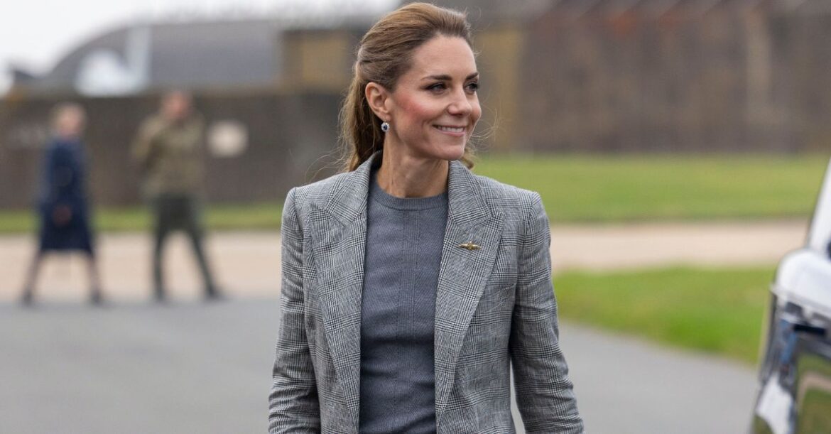 Kate Middleton's Navy Shoes Made Her Grey Trousers 10x Chicer