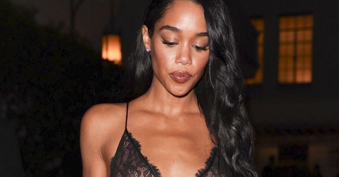 Laura Harrier's Sheer Academy Museum Gala After-Party Dress