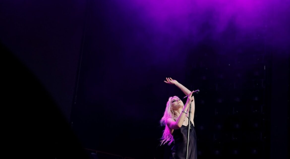 Taylor Momsen of the Pretty Reckless performs during AC/DC's Power Up Tour at Nissan Stadium on May 21, 2025 in Nashville, Tennessee. (Credit: Tibrina Hobson/Getty Images)