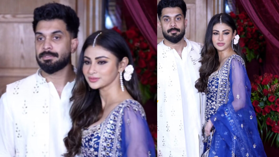 Mouni Roy's Diwali Dhamaka: Royal Blue Lehenga Steals The Show! | Glamsham.com
