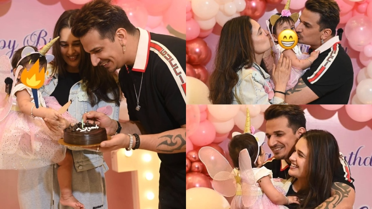 prince narula and yuvika choudhary celebrat edaughter ekleen's first birthday