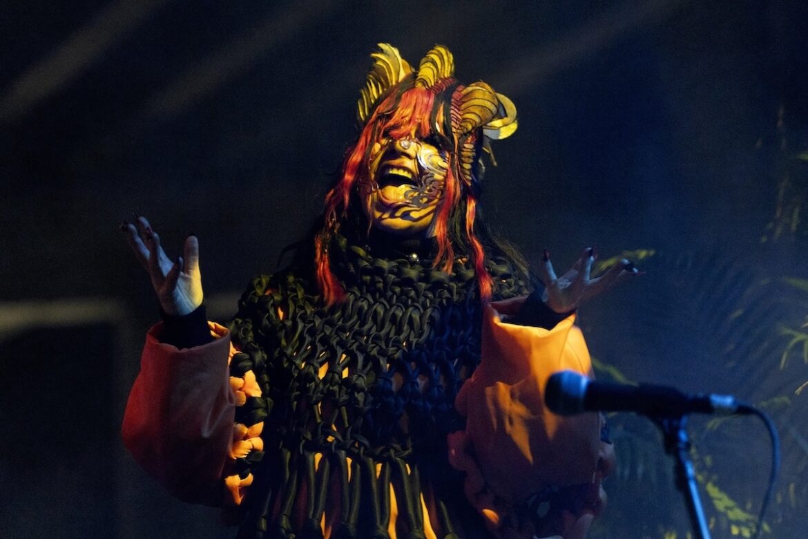 Bjork in New York City, performing a DJ set in 2024. (Credit: Santiago Felipe/Getty Images)