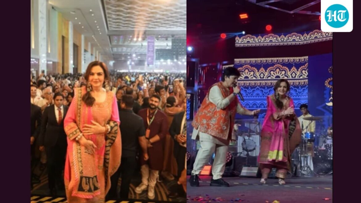 ‘I used to dance all 9 nights’: Nita Ambani gets roaring welcome at Falguni Pathak dandiya night in Mumbai